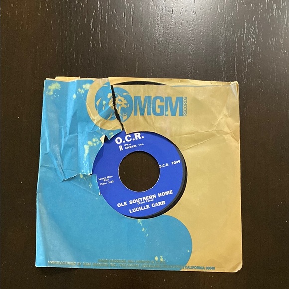 Own Records, Inc Other - Lucille Carr "Ole Southern Home" 45 RPM Single — Blue Label